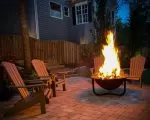 Thumnbail of Outdoor fire features: Cast iron fire pit at night