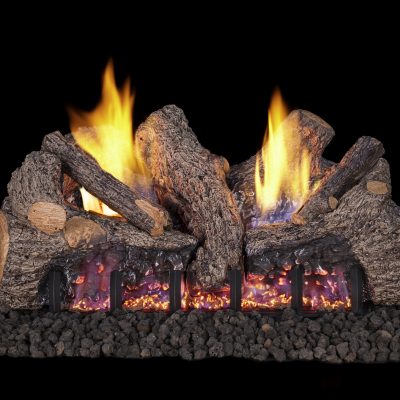 Outdoor fireplace effect gas logs