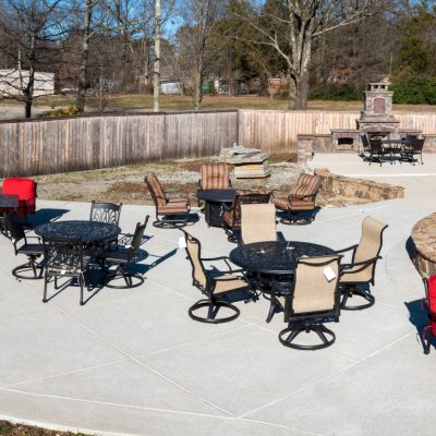 Our range of outdoor dining sets at our store in Collierville, Memphis TN