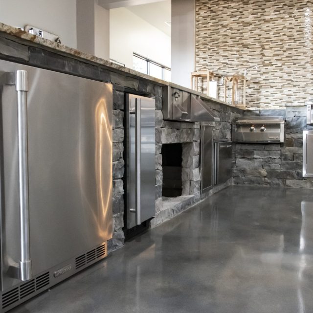 bottom area of outdoor kitchen